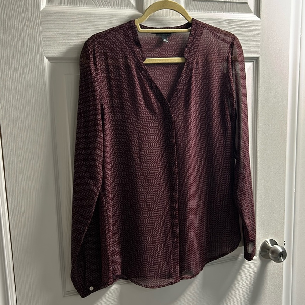 Sheer v-neck blouse